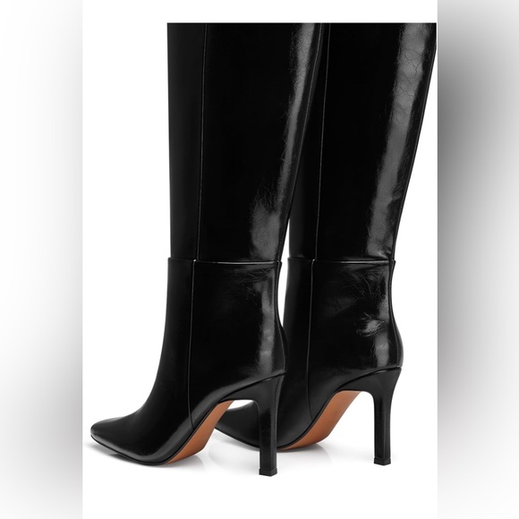 Elegant Black Knee-High Women's Boots Wide Calf - Picture 5 of 9